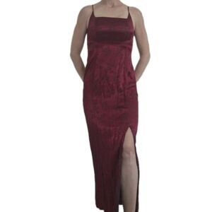Jacquard Donna Ricco Burgundy Dress 90's